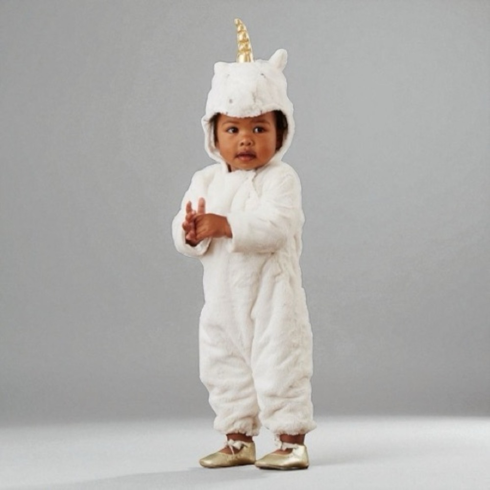 Pottery Barn Kids Plush Unicorn Costume in White  NWT